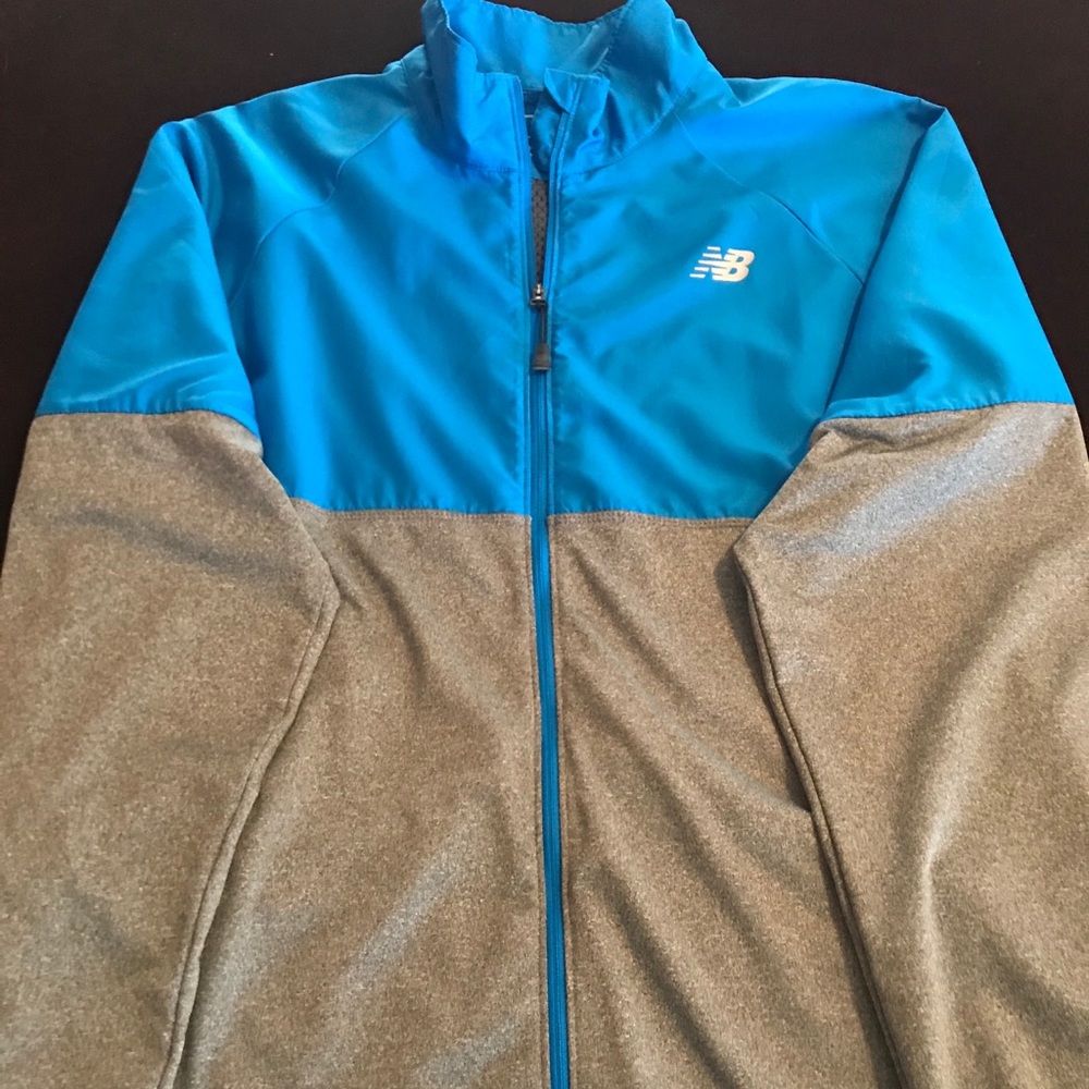 Men’s New Balance Jacket, Blue & Heather Grey, L